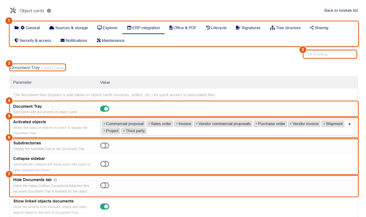 ERP integration tab