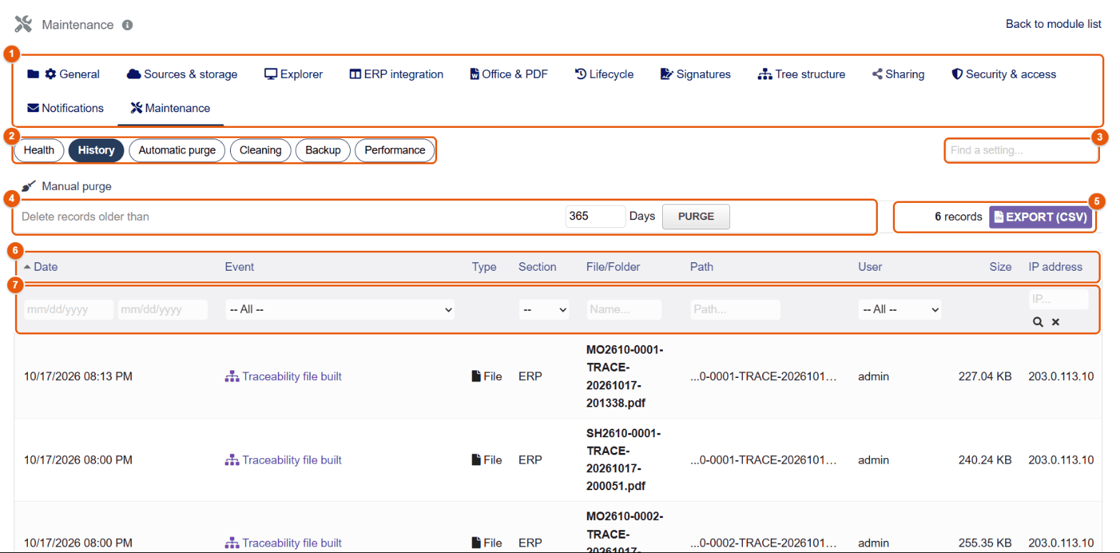 History subtab