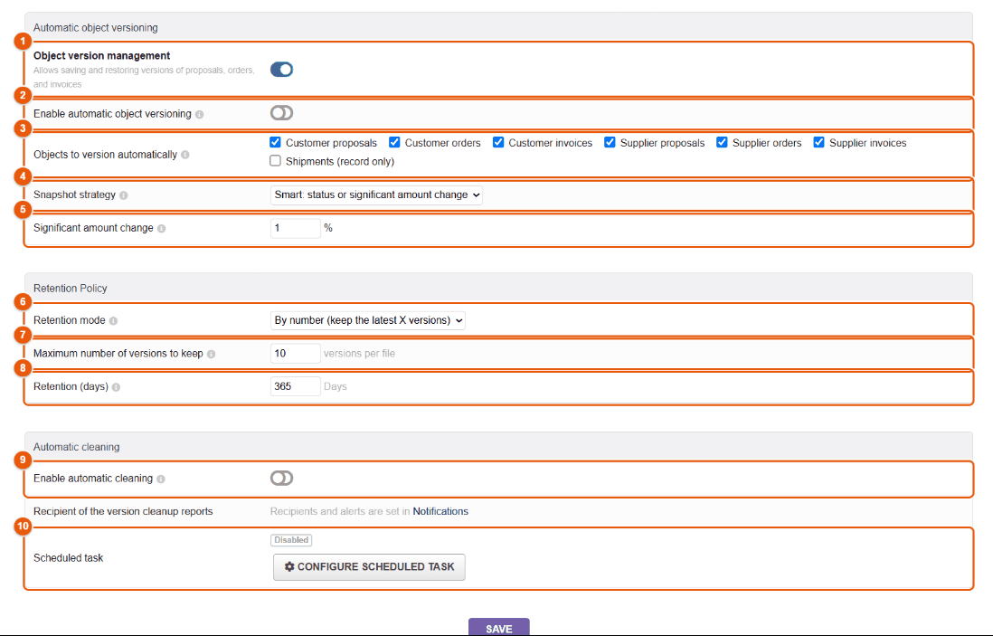 Object versions, retention and clean-up