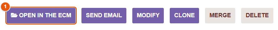 Open in the ECM button on a third-party record