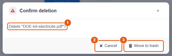 Delete confirmation