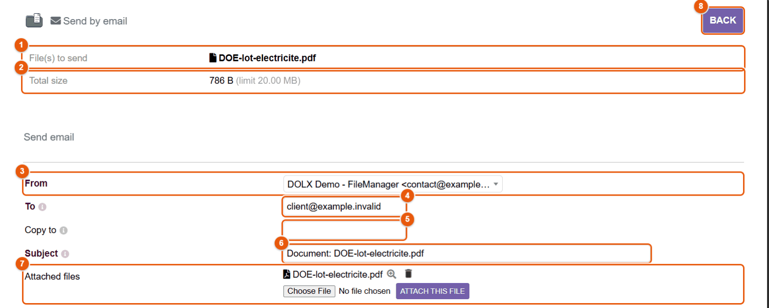 Email form, header