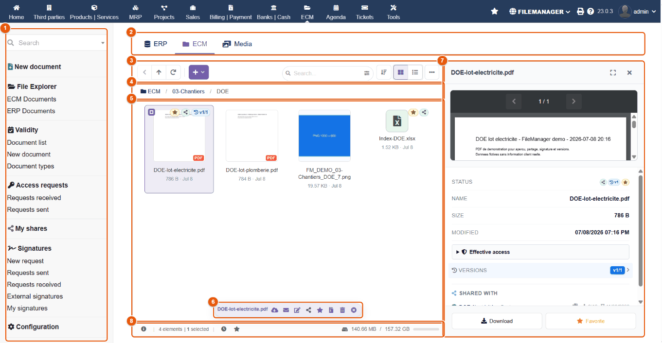 Overview of the FileManager explorer
