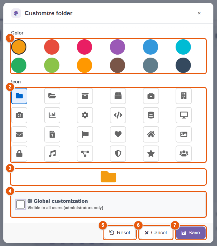 Customize folder window