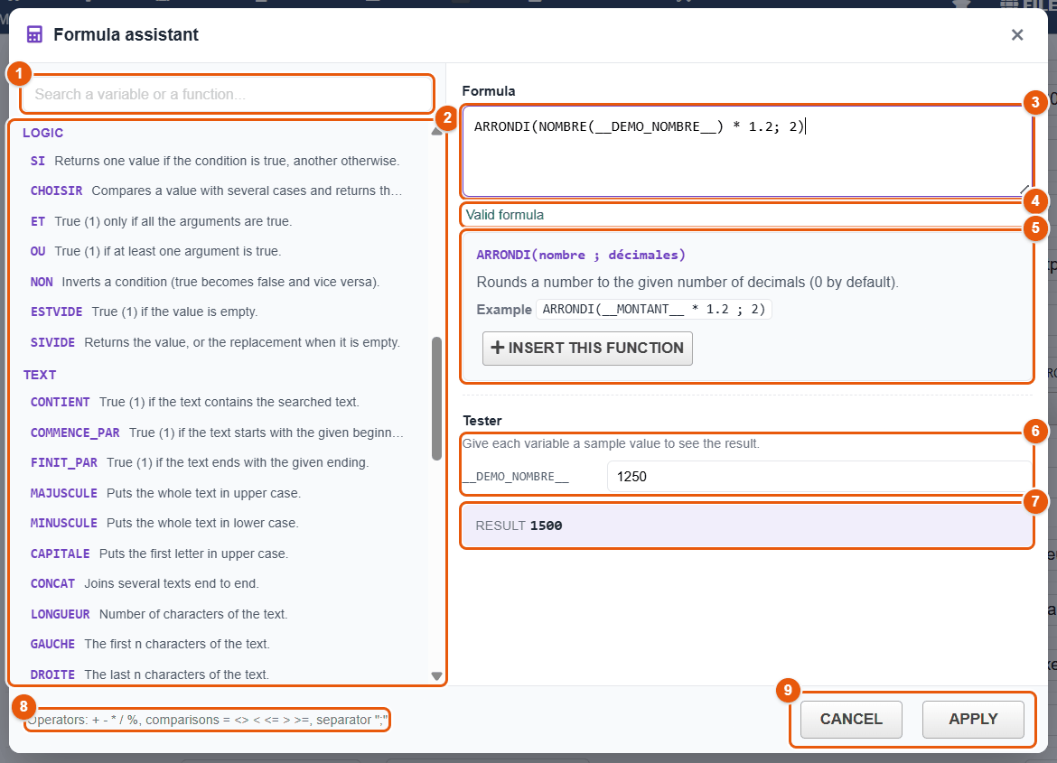 Formula assistant
