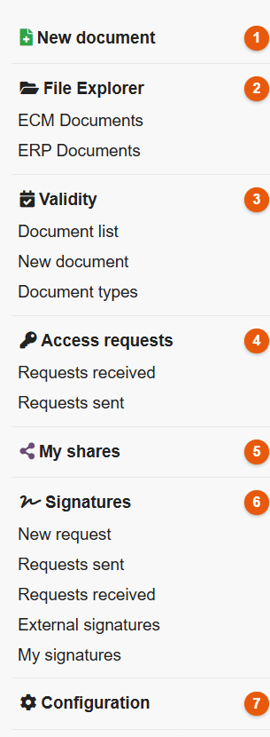 FileManager left menu