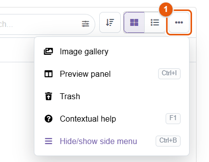More actions menu