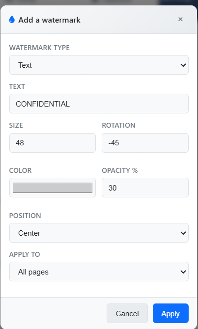Add a watermark window