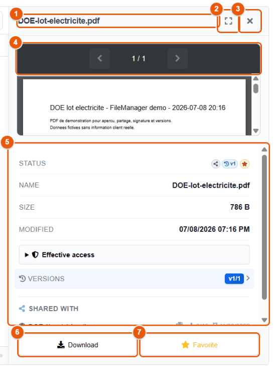 Preview panel of a PDF