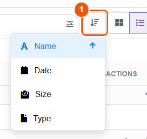 Sort menu