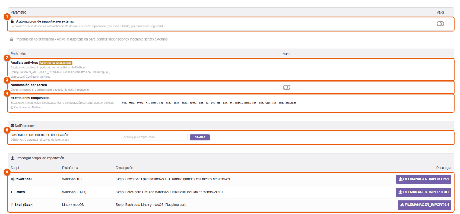 Ajustes de los scripts de importación