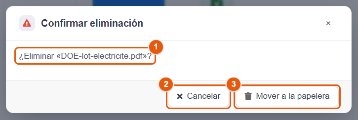 Confirmación de eliminación