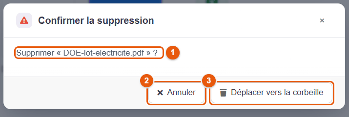 Confirmation de suppression