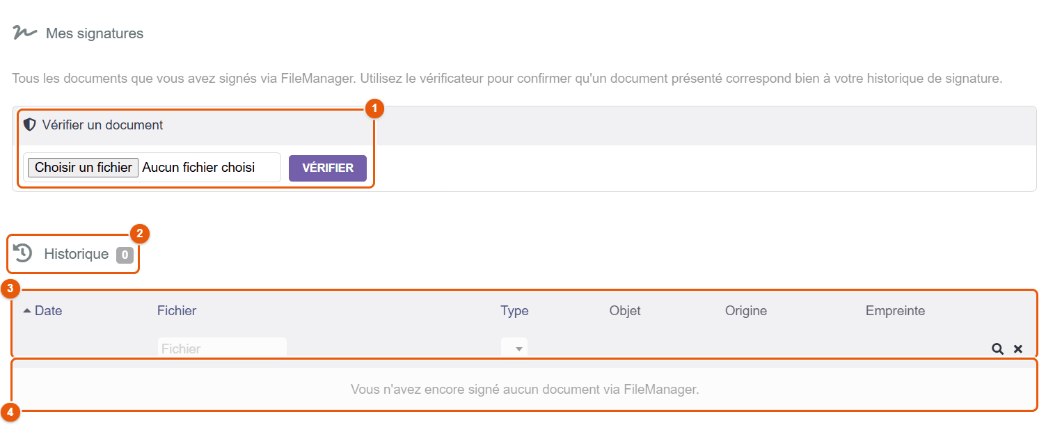 Page Mes signatures