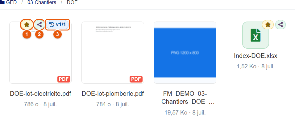 Badges d'état sur les vignettes